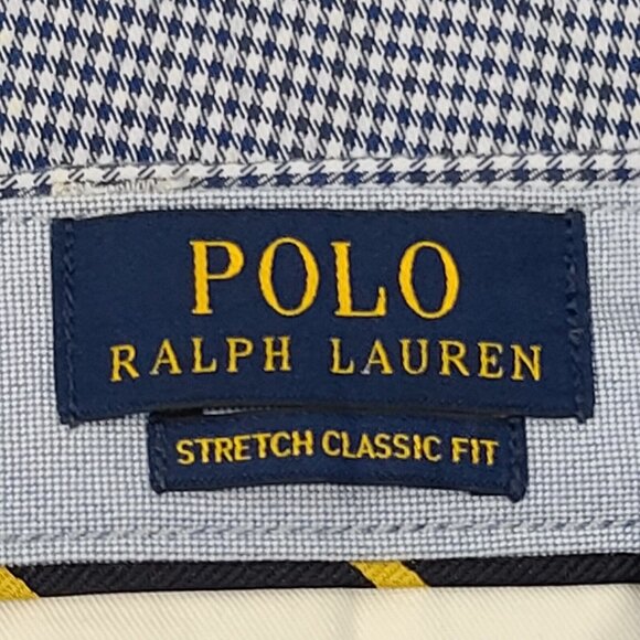 Polo Ralph Lauren 6" Blue White Houndstooth Bermuda Shorts Men's Size 36 - Picture 3 of 5